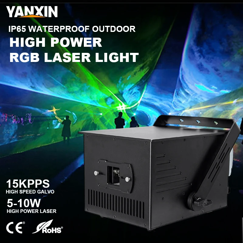 5W 10W IP66 Waterproof Nichia RGB Animation Laser ILDA Bluetooth APP DMX 16CH 15KPPS Outdoor Stage Light Wedding Disco Club Part