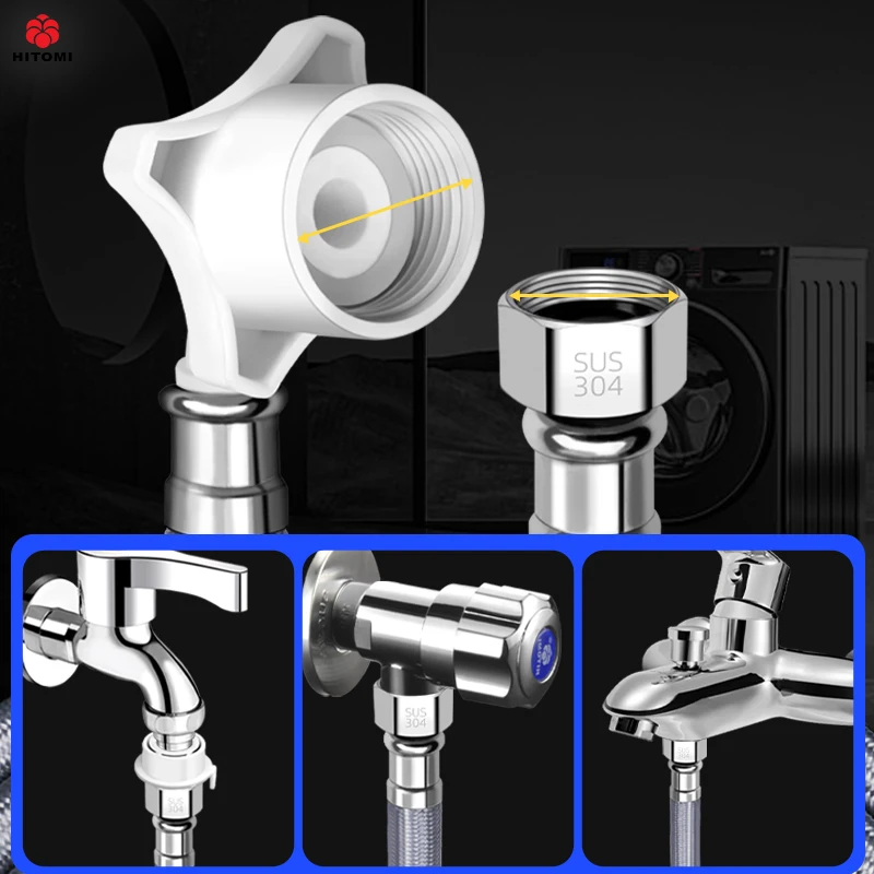 Washing machine water inlet hose, fully automatic drum universal joint pipeline faucet connecting pipe water extension waterpipe