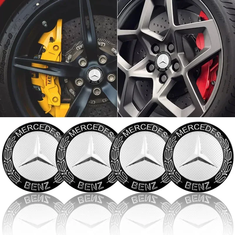 4Pc 56mm Car Wheel Stickers Center Hub Cap Car Emblem Badge Decal For Mercedes Benz W247 W212 W213 W205 AMG W177 V177 W176