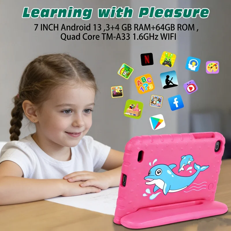 선물용 실리콘 브래킷 케이스 7인치 T10 7GB RAM DDR3 (3GB+4GB) 64GB ROM X300 A133 쿼드 코어 TM-A33 1.6GHz 타입-C