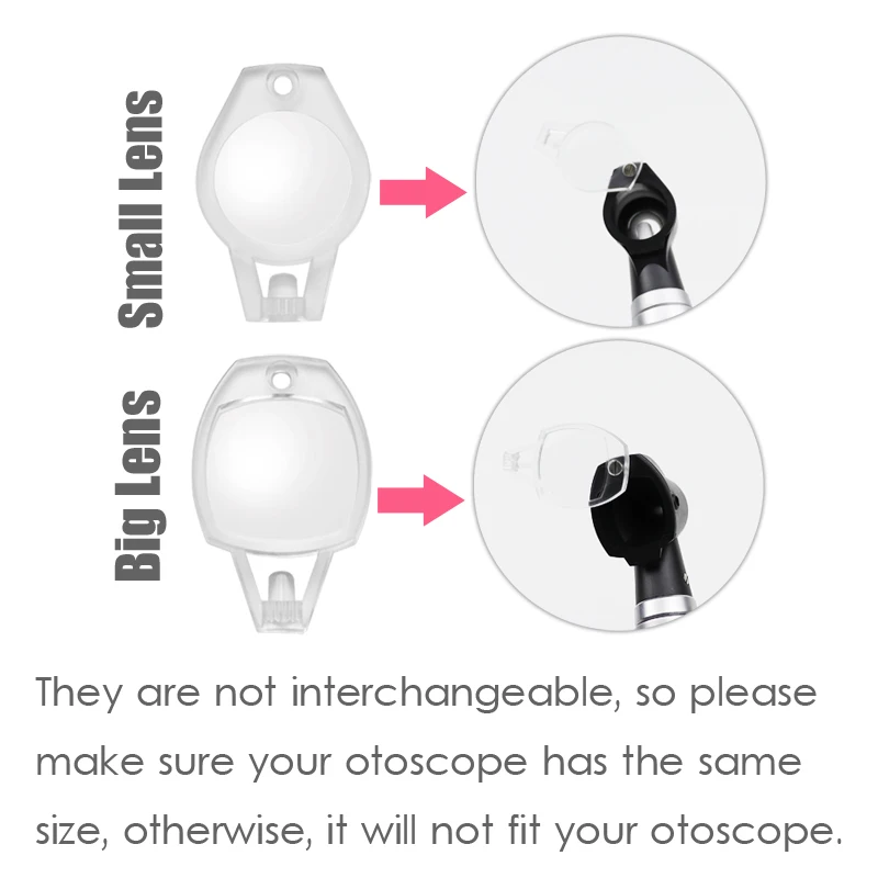Transparent Plastic Spare Viewing Front Window Lens Replacement Glasses 3X Magnifying Accessory Parts for Ear Endoscope Otoscope