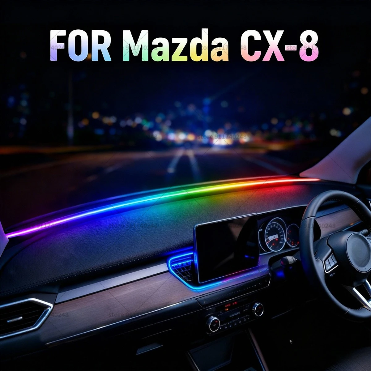 

For Mazda CX-8 Automotive decoration light strip,colorful acrylic front windshield soundproofing strip,ambience light
