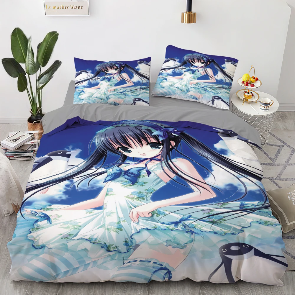 

Anime kawaii Bedding Set Japan Anime loli Duvet Cover Set Kids Bedroom Cartoon 3D Printed Quilt Cover Bedroom Gift