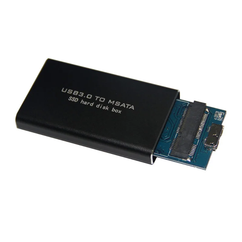 MSATA para USB 3.0 SSD Gabinete de disco rígido externo Caixa de armazenamento Adaptador para 30X50mm 30X30mm MSATA SSD