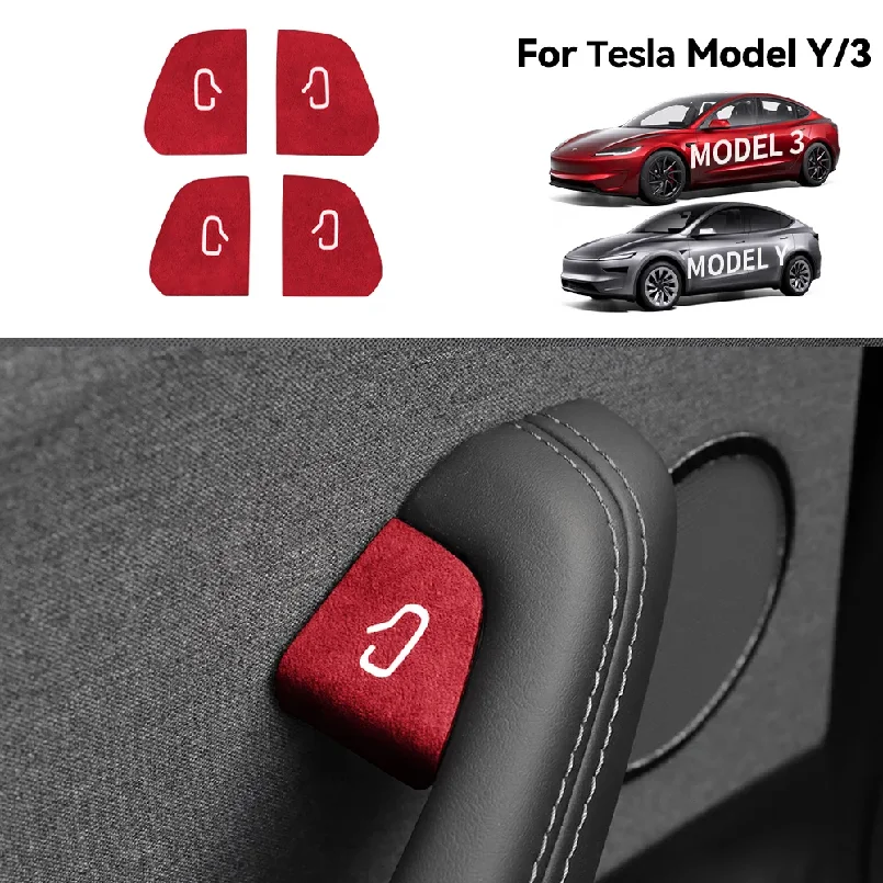 For Tesla New Model 3 Y Juniper Highland Car Open Door Button Stickers Armrest Window Lift Button Switch Interior Accessories