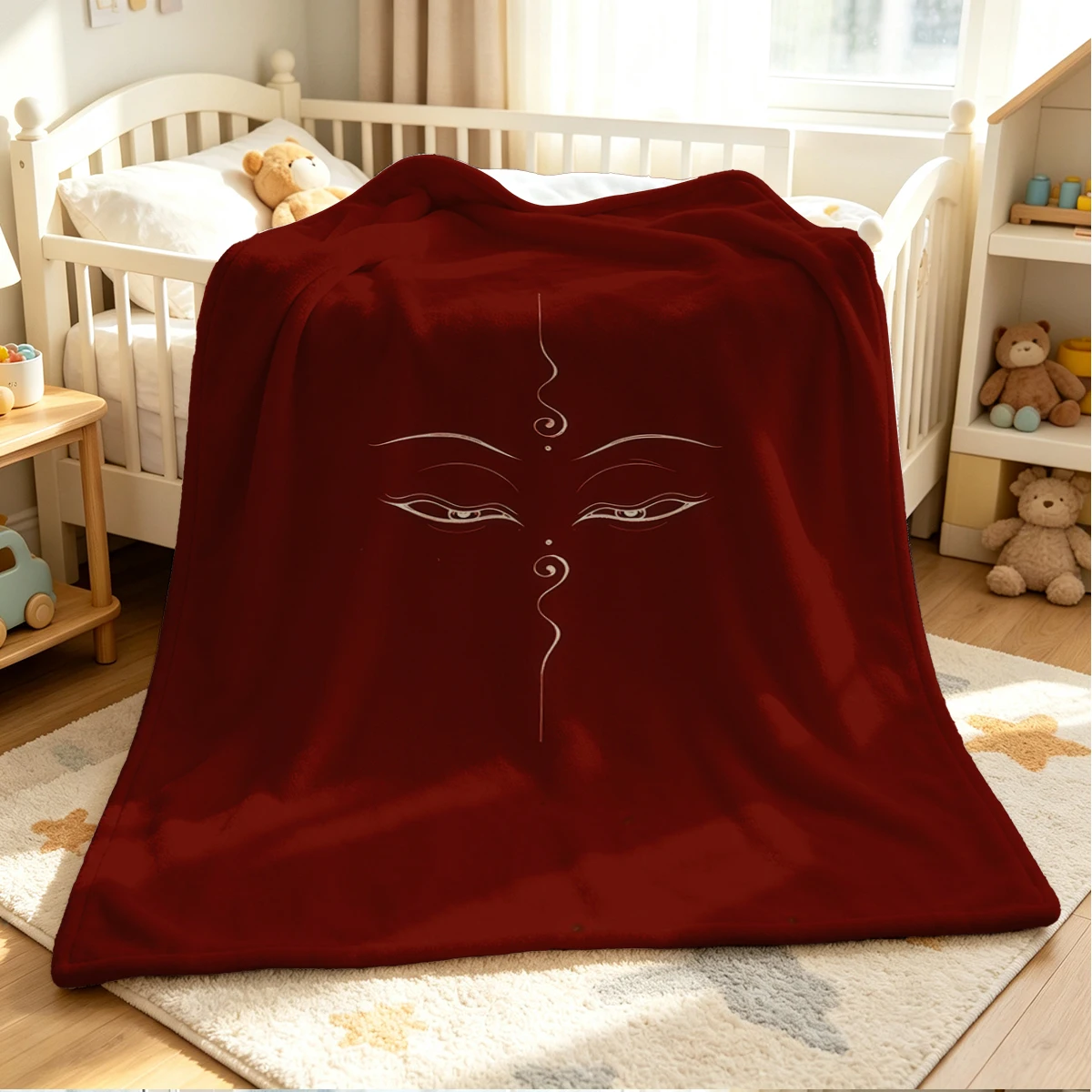 Peace Eyes Flannel Blanket Warm Soft Halloween Christmas Couch Warm Cozy Decorative Decor Gift for All Season
