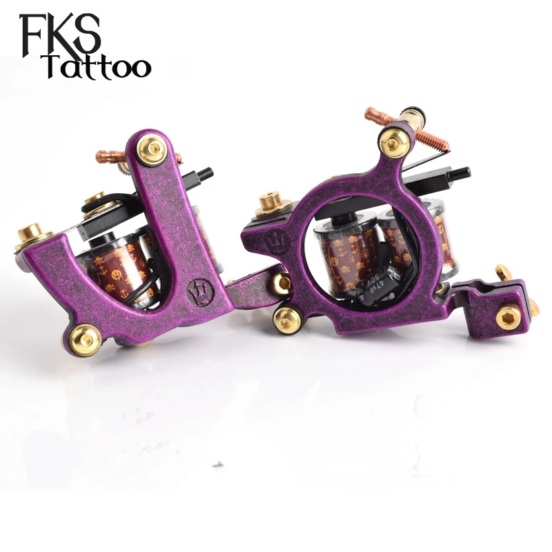 2pcs Tattoo Machine Coil Iron Frame Tatoo Machine 1pc Liner Machine Tattoo+1pc Shader Tattoo Gun 10 Wrap Tatto Machine