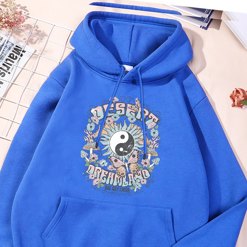 Big Dreamer Butterfly Printing Hoodie Men Street Fleece Warm Hoody Fashion Autumn Sweatshirt Casual Loose Comfortable Tops Men