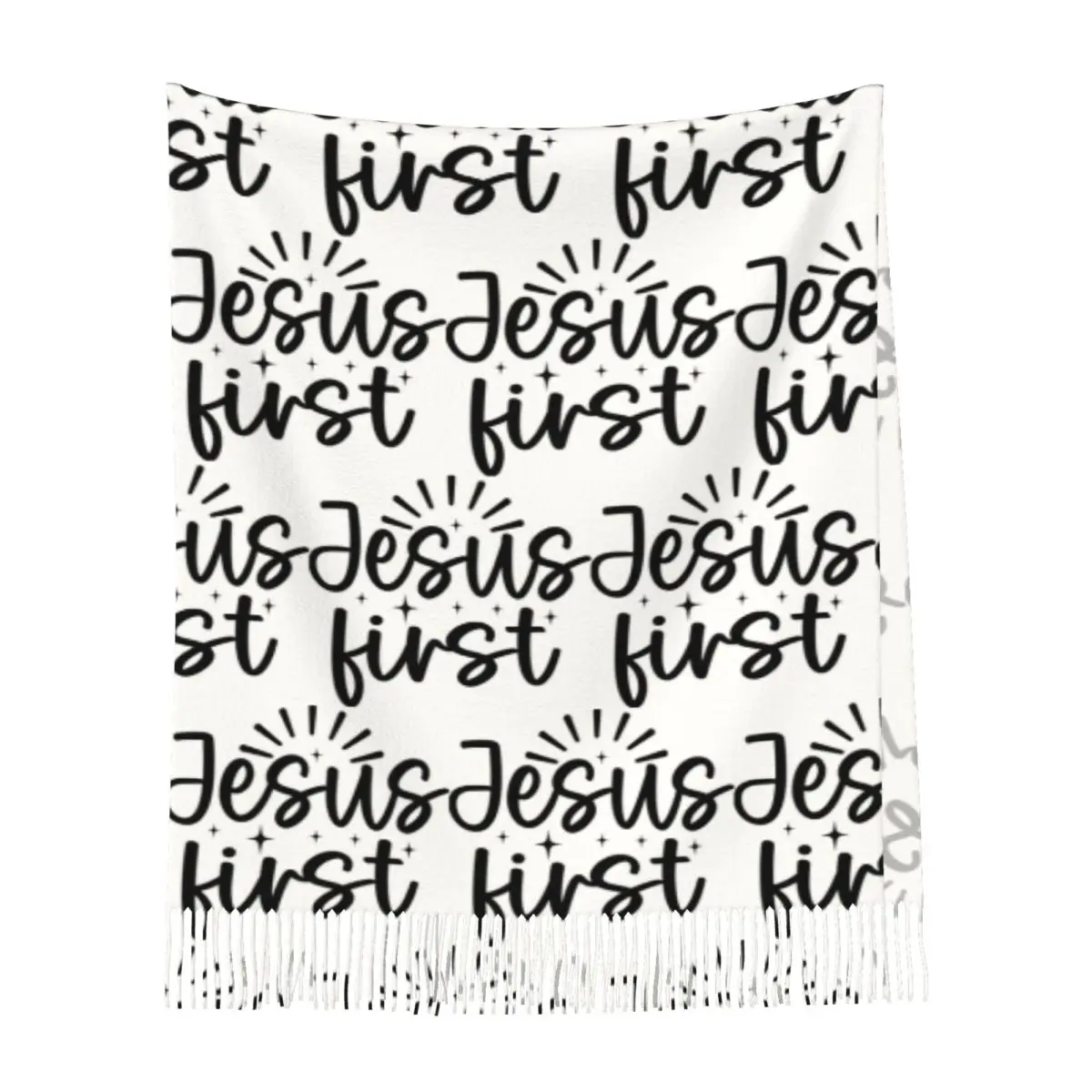 Jesus primeiro cachecol borla cachecóis feminino macio quente xales e envoltórios grande outono inverno xale envoltório