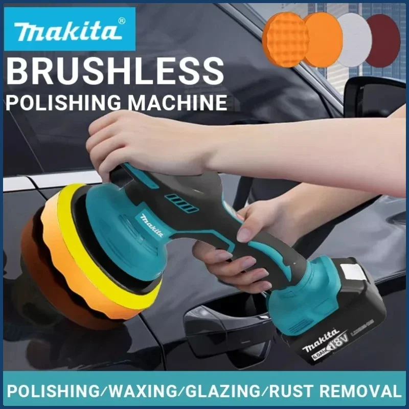 Makita Cordless 8 Gears Car Polisher Machine  Electric  Waxing Repairing Wireless Buffing Polisher 18V-20V Battery view 2