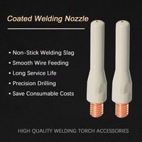 1Pcs New Coating Protect Welding Contact Tips 45mm 0.8/1.0/1.2mm MIG Nozzle Tip Conductive Copper Welding Tool Parts