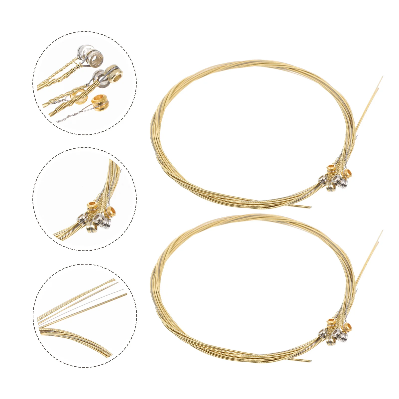 

12Pcs Folk Guitar Strings Rust Proof Durable Professional Replacement Strings for Sweet Resonant Tone Performance Guitar String