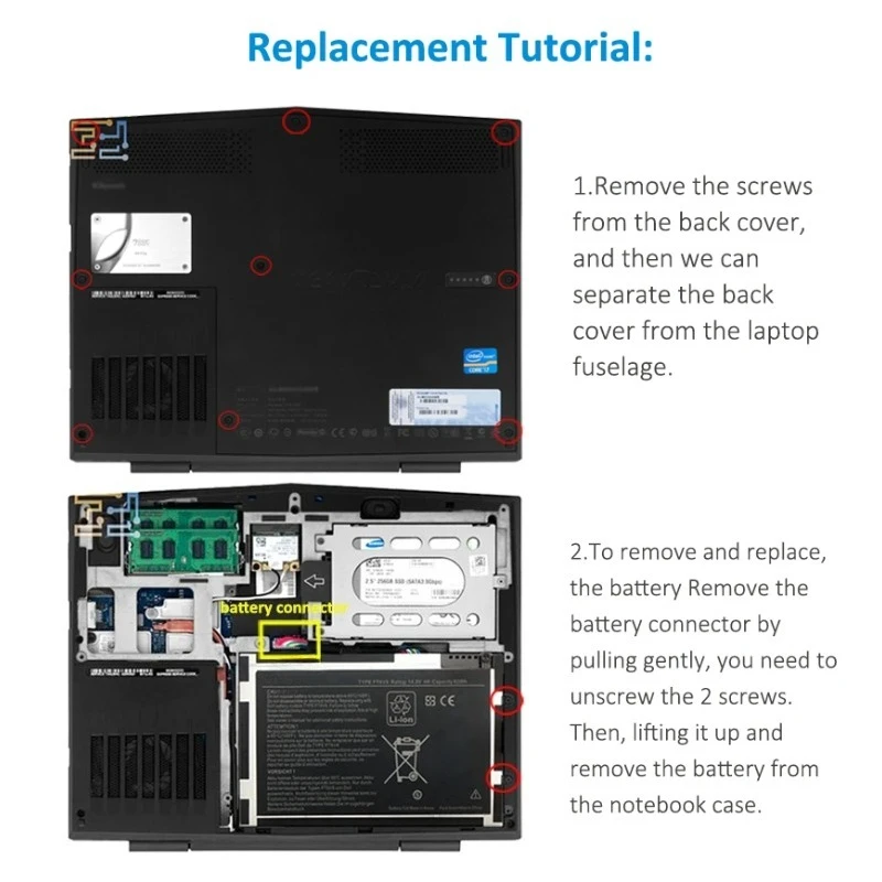 High-Quality Laptop Battery PT6V8 for DELL Alienware M11x M14x R1 R2 R3 P18G T7YJR 8P6X6 08P6X6 14.8V 63WH 4100mAh