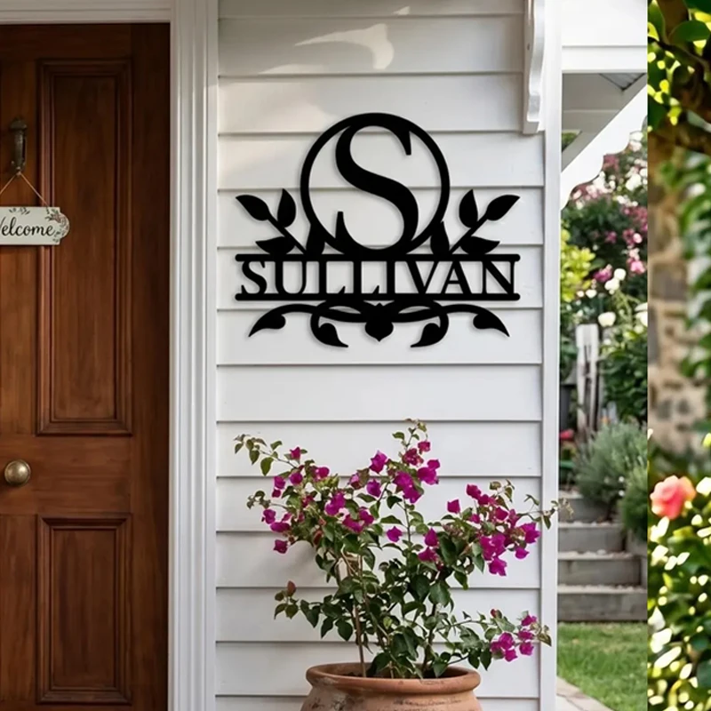Custom Family Name Metal Sign, Personalized Monogram Wall Art, Outdoor Housewarming Gift, Patio Letter Plaque