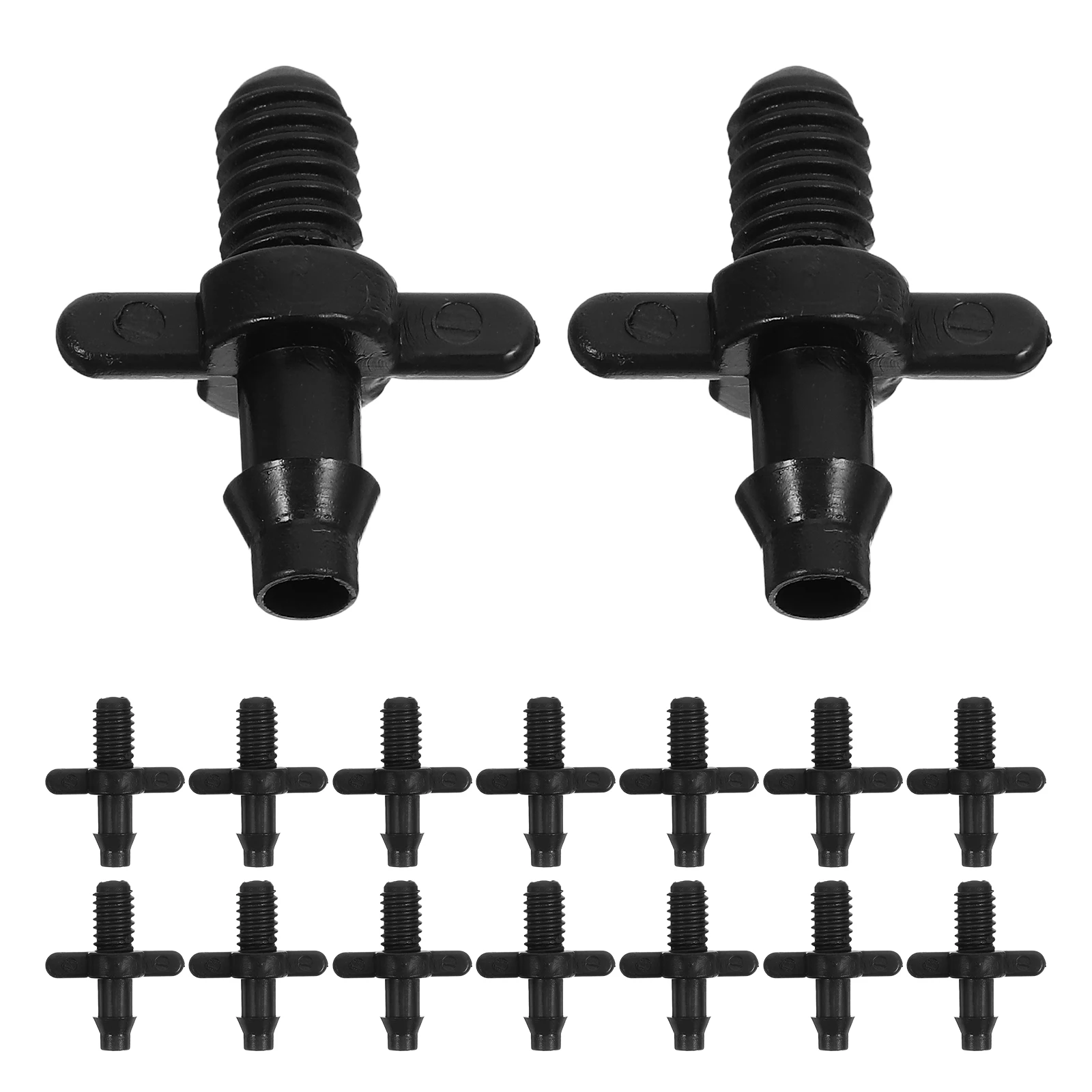 

100pcs Threaded Barb Fittings 4 7mm PVC Pipe Drip Irrigation Hose Connector Black Double Female Vegetable System