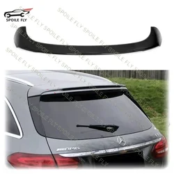 For Mercedes-Benz C Class W205 Estate C180 C200 C260 C63 AMG Rear Roof Wing Spoiler Glossy Black Or Carbon Fiber Look Body Kit