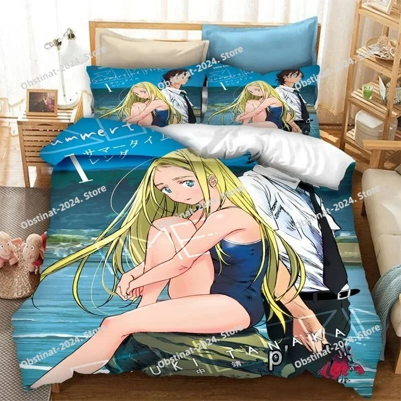 

3D Print Anime Summer Time Rendering 3 Piece Bedding Set Printed Duvet Cover Pillowcase Single Double Style Queen King Size Sets