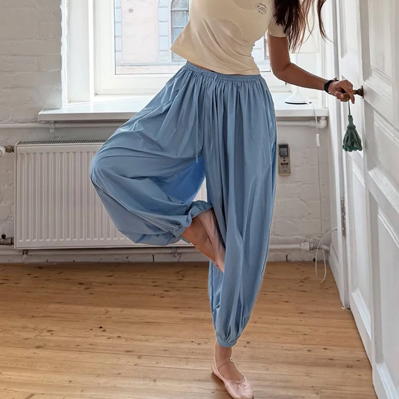 Ticketsx Autumn Oversized Lantern Pants Women's Casual Loose Breathable Wide Leg Pants Female Fashion Streetwear Pleated Pants