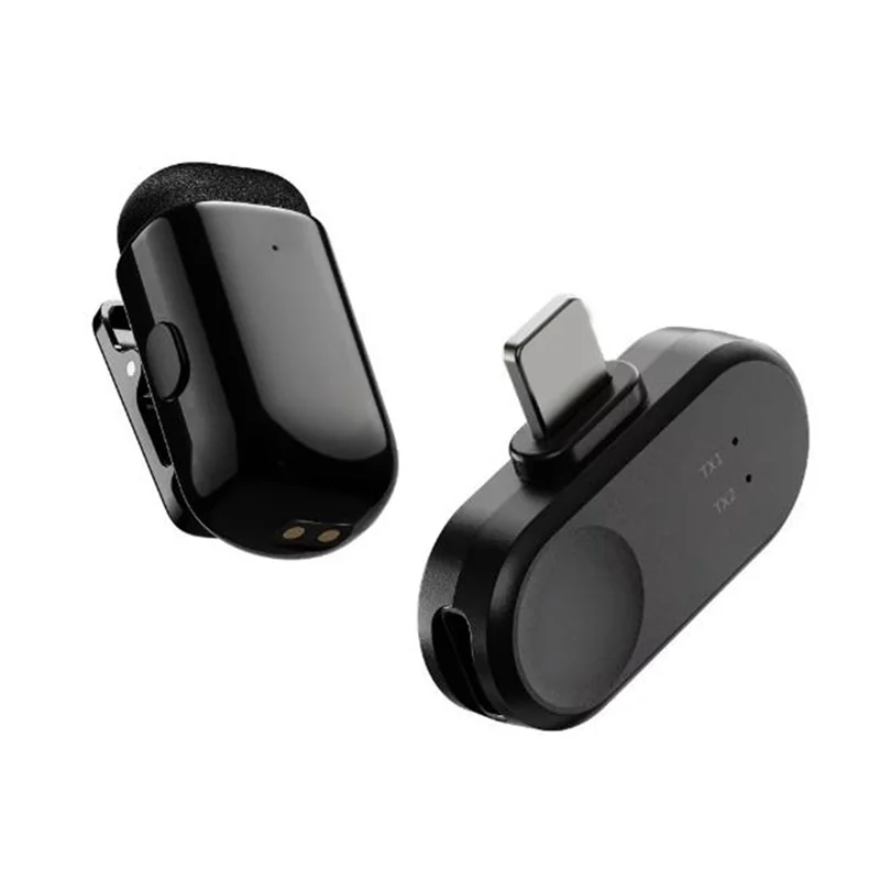 

Wireless Lapel Microphone With Noise Cancellation App Setting For Audio Video Recording-Y41A