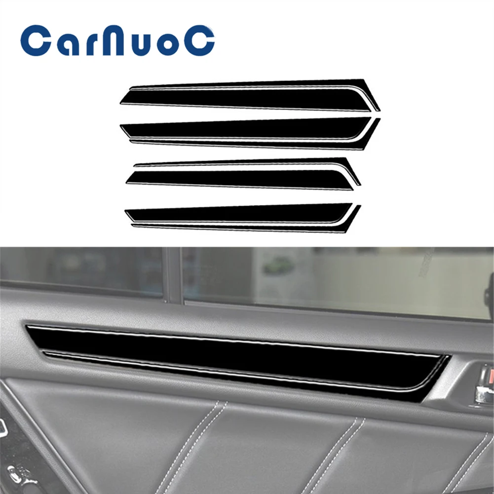 

8pcs/set Car Door Trim Stickers Kit Accessories For Subaru Outback Legacy 2015 2016 2017 Piano Black Styling Interior Mouldings