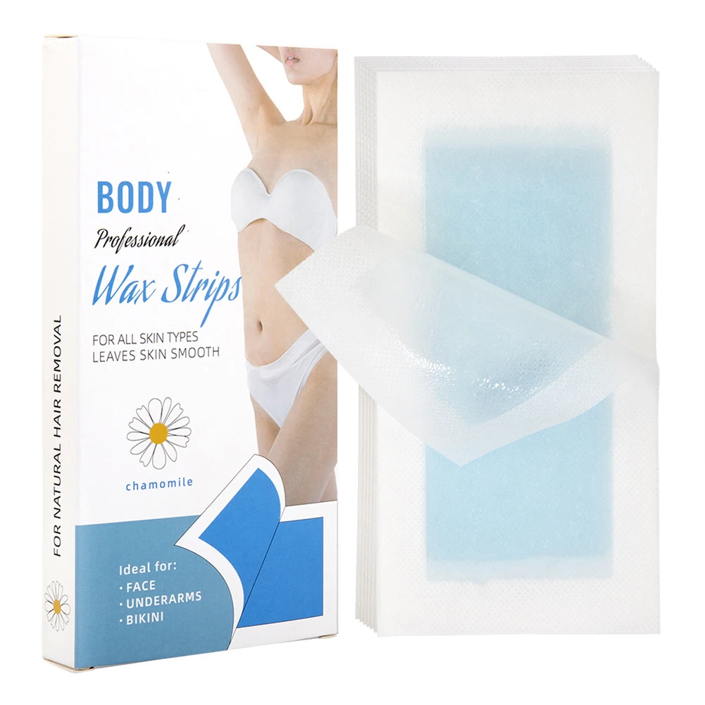 20pcs Hair Removal Wax Strip Paper Face Leg Body Facial Lip Waxing Wipe Sticker
