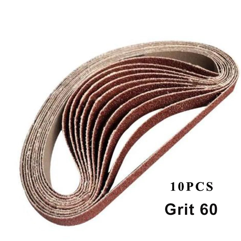 10pcs Polisher Sanding Belts 15x452mm 60 120 240 400 600 Grit Wood Polishing Sander Belts Woodworking Sand Belts