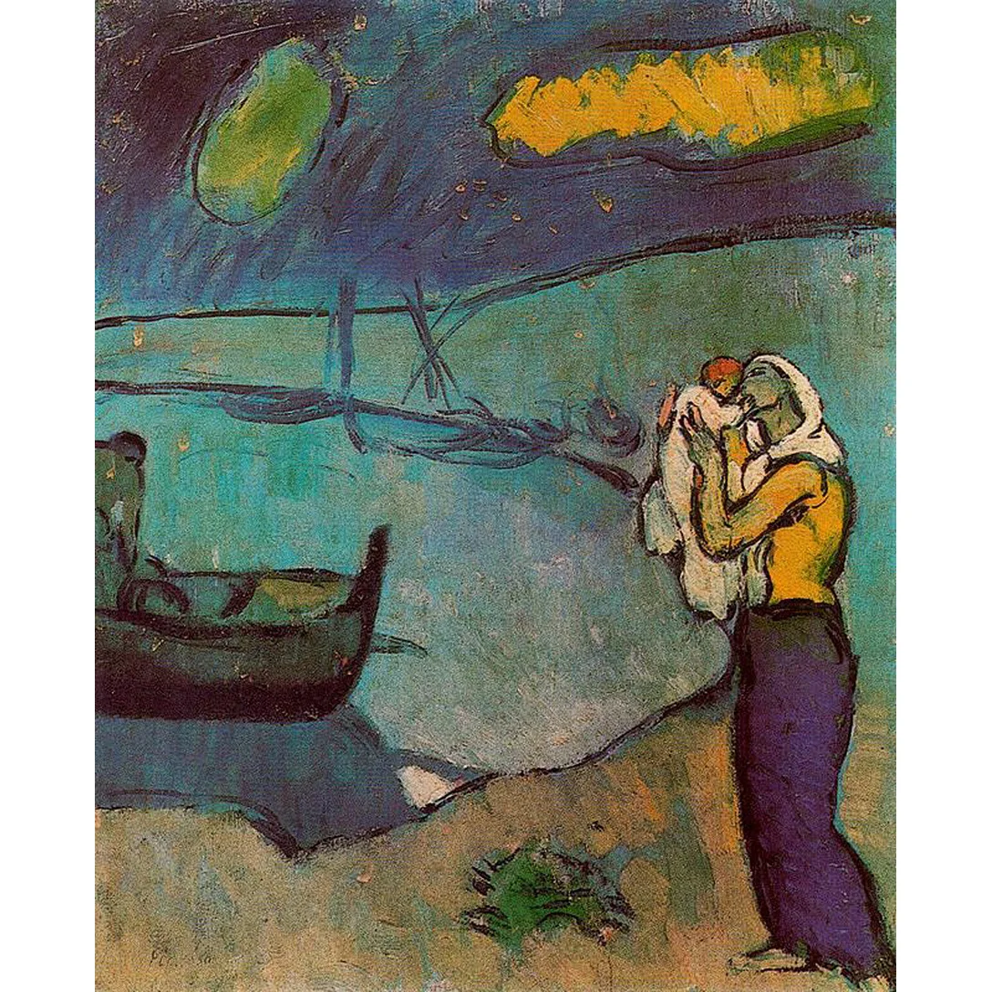 other and son on the shore by Pablo Picasso Hand painted Abstract oil painting on canvas Modern decorative picture Wall art