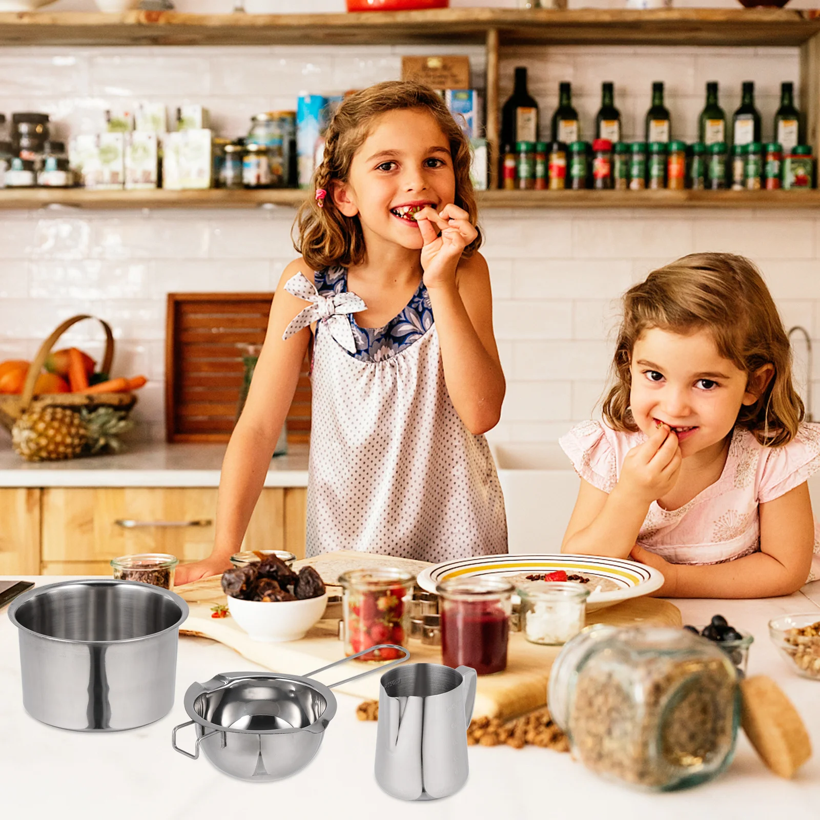 

1Set Stainless Steel Chocolate Melting Pot Ergonomic Handle Butter Melting Pan for Baking Camping Backpacking Outdoor Cookware