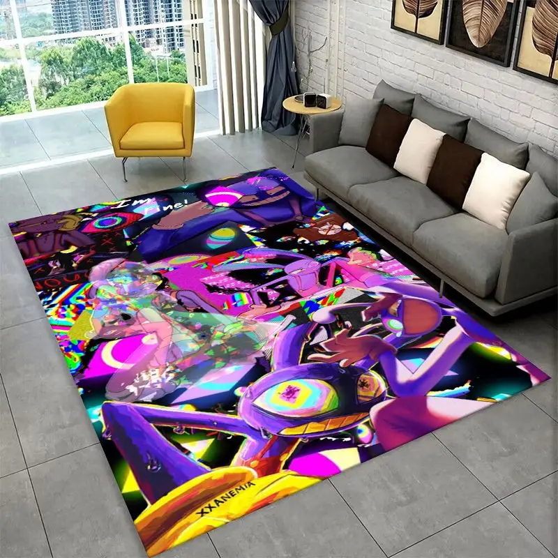 Cartoon Amizing Digtal Circus Pomni Non-Slip Area Rug for Living Room,Bedroom,Playroom,Carpet Floor Mat Home Decor Rug  Room