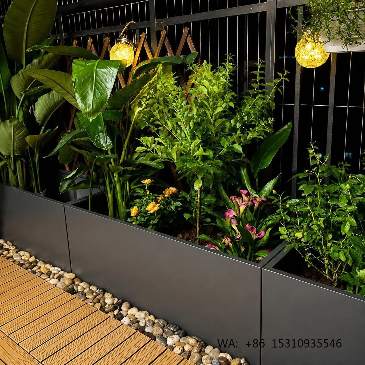 Commercial Modern Outdoor Flower Bed Garden Planter Box Urban scape Factory Sale Metal Furniture Custom Size Logo Wholesale