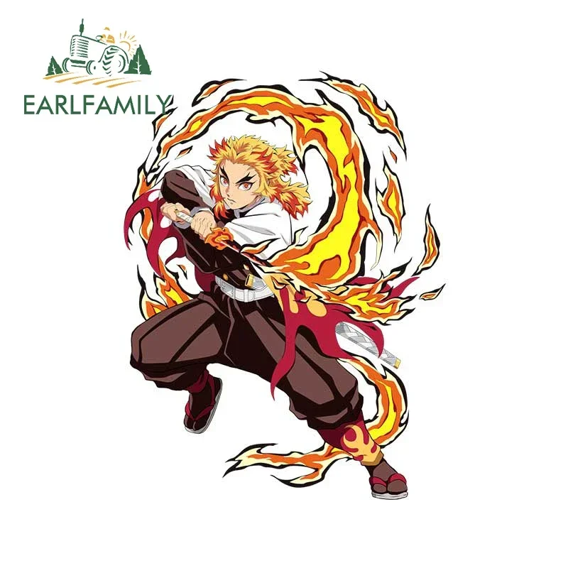 EARLFAMILY 13cm X 10cm Cool Anime Car Sticker For Sunscreen Kyoujurou Vinyl Car Wrap Laptop Refrigerator Motorcycle Decals