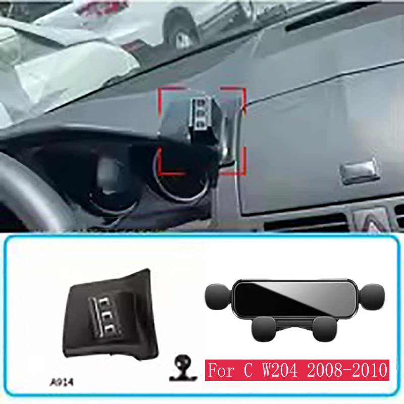 

Car Phone Holder For Mercedes Benz C W204 2008-2010 Gravity Stand Mount Support Horizontal GPS Mobile Bracket Accessories