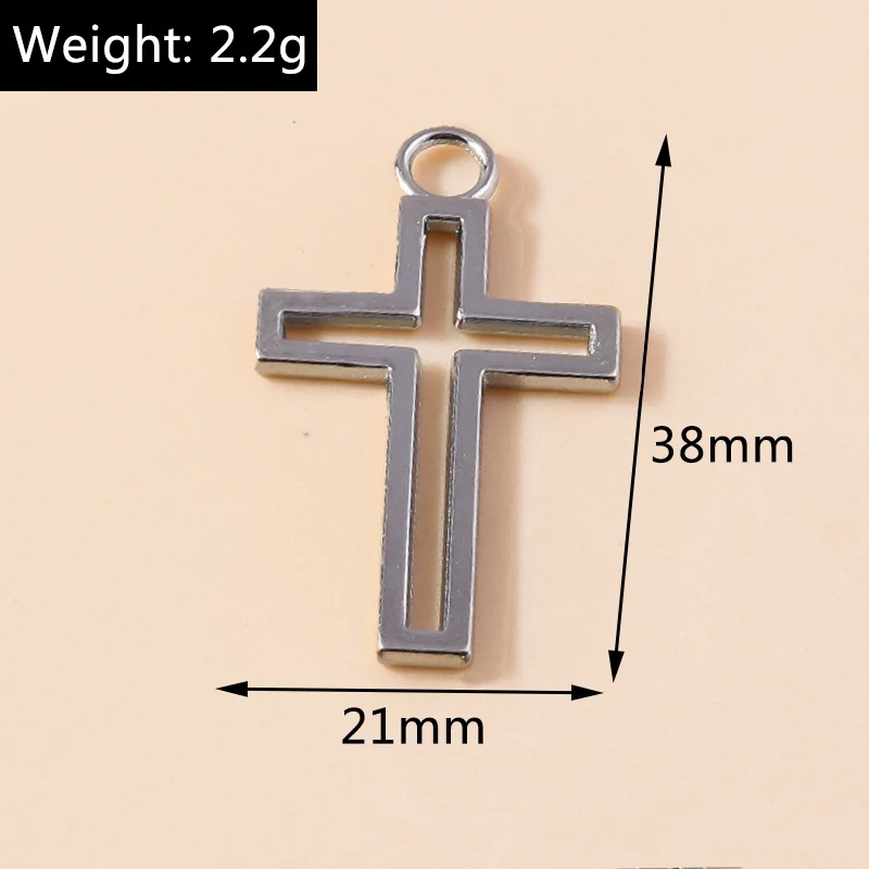 Leslie 10/20/30 Stück Steampunk Kreuz Charms für Ohrringe Halskette Schmuckherstellung Silber Farbe Gothic Kreuze Anhänger DIY Versorgung – Detail 13
