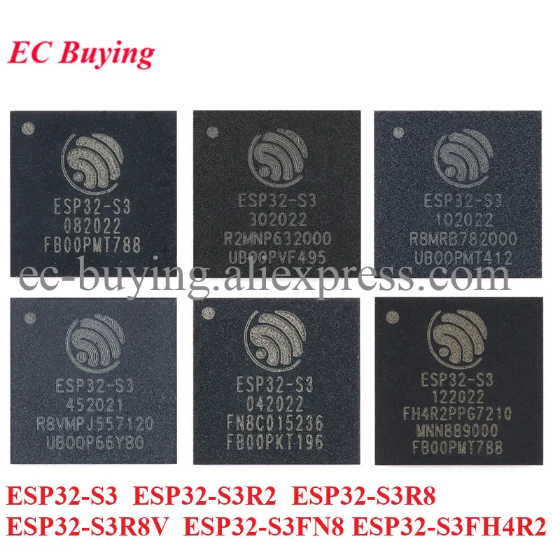 ESP32-S3 ESP32-S3R2 ESP32-S3R8 ESP32-S3R8V ESP32-S3FN8 ESP32-S3FH4R2 QFN-56 WiFi Bluetooth-compatible 5.0 MCU Wireless Chip IC