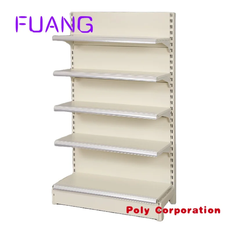 Custom  Low MOQ Supermarket Shelves Convenience Store Snacks Display Stand Pharmacy Stationery Stores Single And Double Side Sna