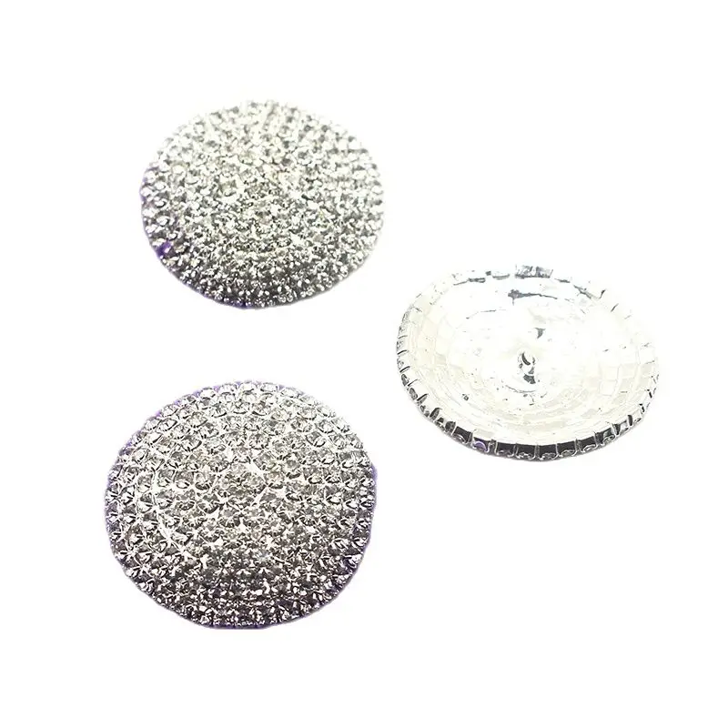 5Pcs/Lot 30MM iamonte Rhinestones Buttons for Decoration of Wedding Party Hair Bows Accessories Ribbon Flatback