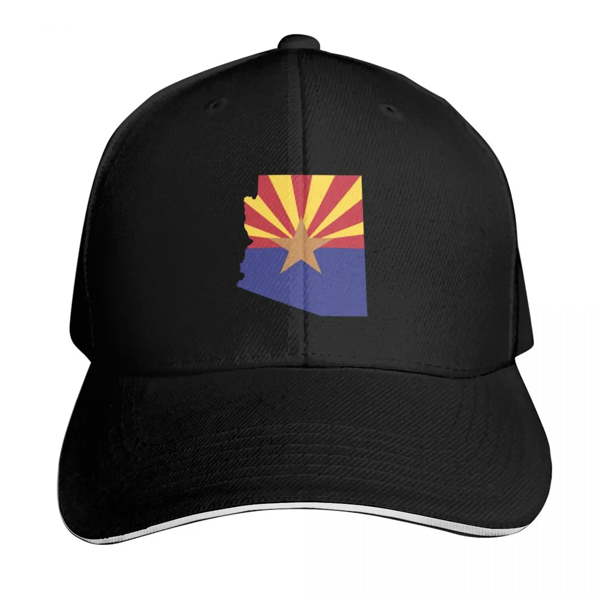 Arizona State Flag Baseball Cap Six Panel Structured Crown Sun Protection UPF 50+ Breathable Mesh Back
