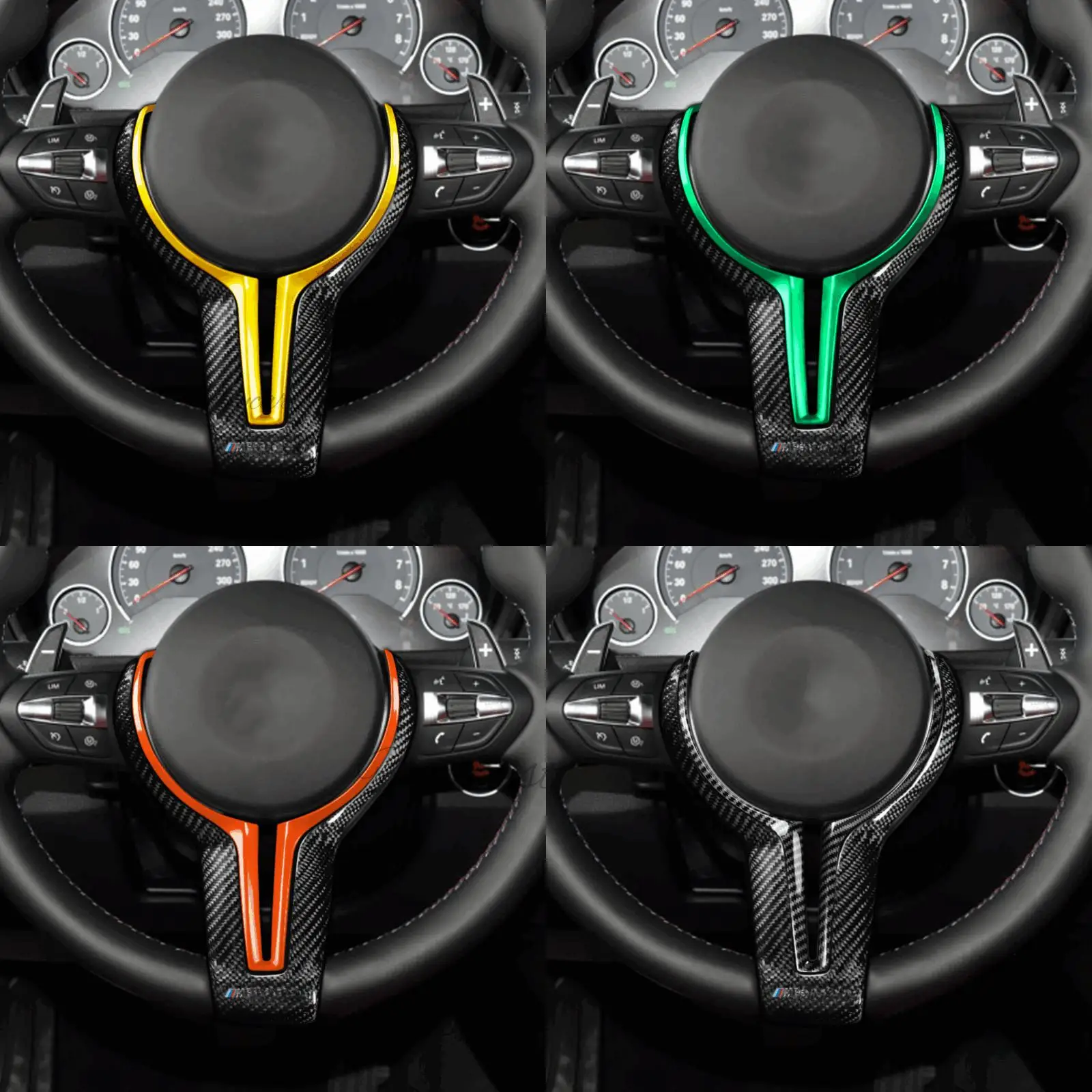

Fit For BMW M X5M X6M Series 1-6 Carbon Fiber Steering Wheel Trim Replace