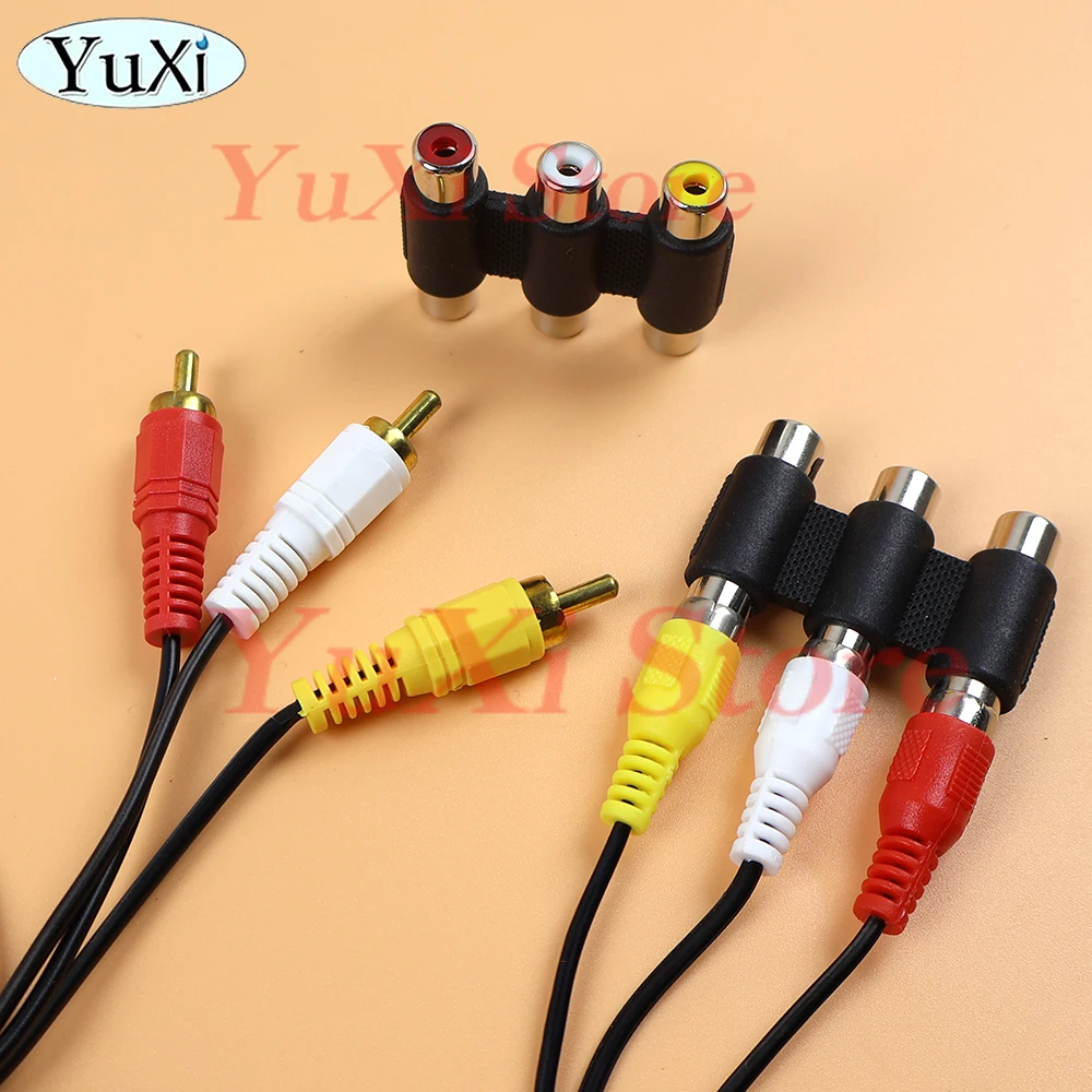 المزدوج 2 RCA أنثى إلى ذكر موصل الصوت محول فونو مقرنة فيديو موصل التوصيل المقبس RCA فونو التوأم AV المقرنة ل DVD