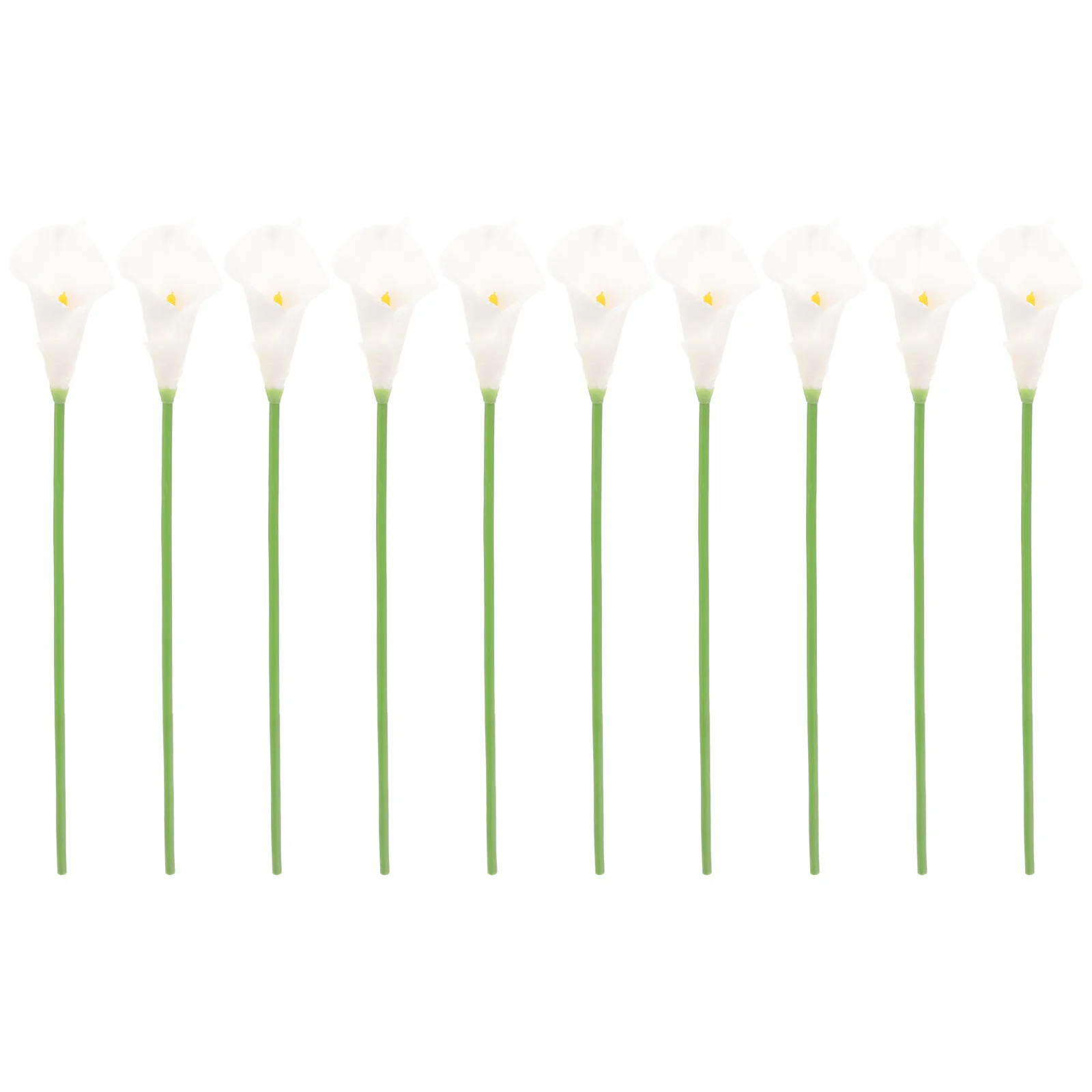 

10pcs Artificial Pu Flower Bouquets 35Cm White Lifelike Wedding Bridal Decor Home Party Waterproof Wrinkle-Resistant