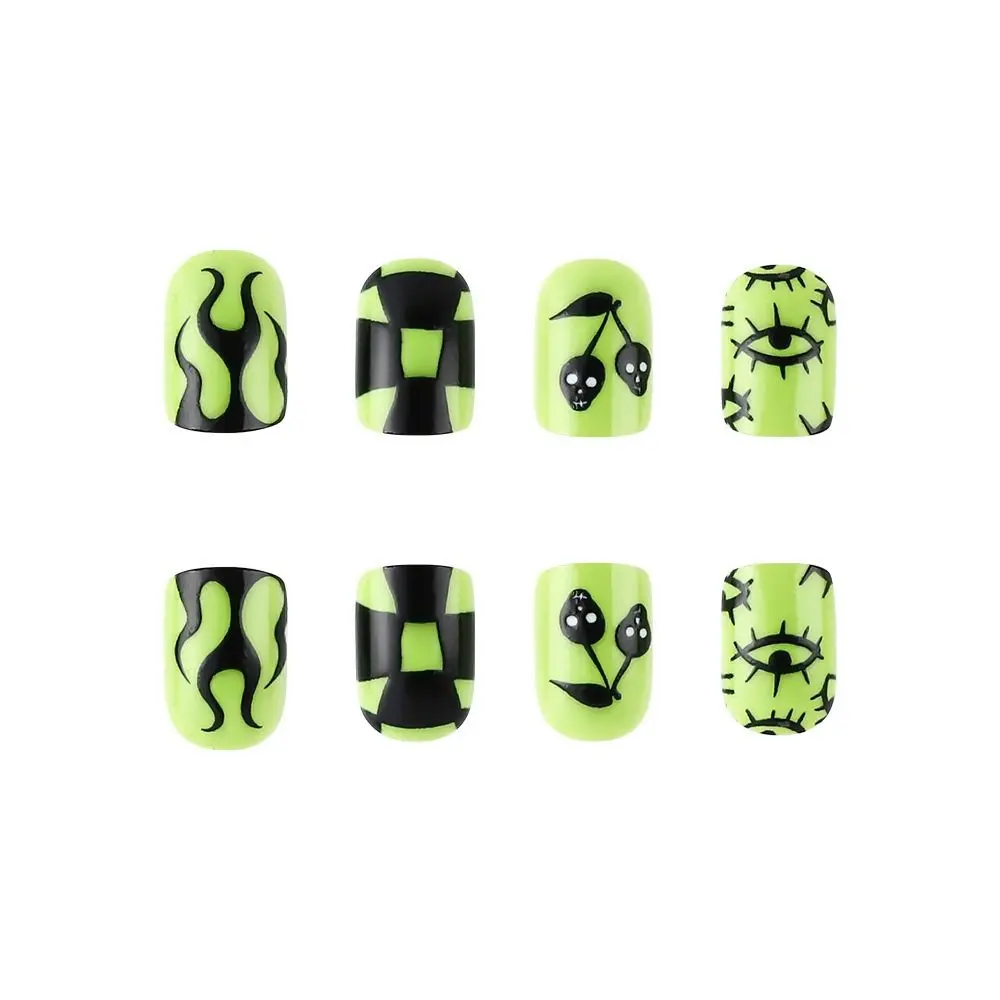 Visual Impact Halloween Fake Nails Festive Atmosphere Detachable Pumpkin Ghost False Nails DIY Various Styles Handmade Wear Nail