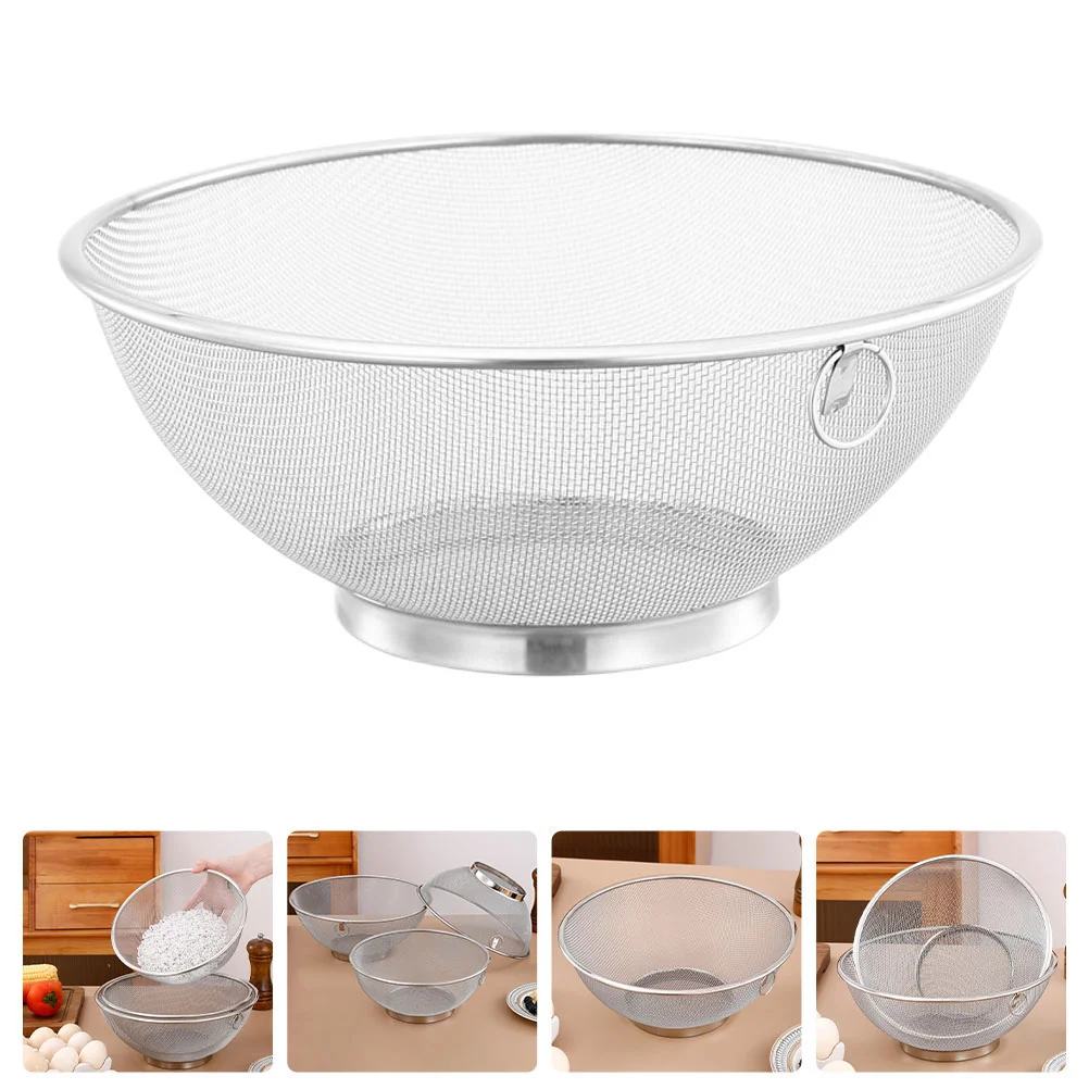 

Stainless Steel Rice Basket Mesh Strainer Cleaner Strainers Fine Drainer for Cooking Sieve