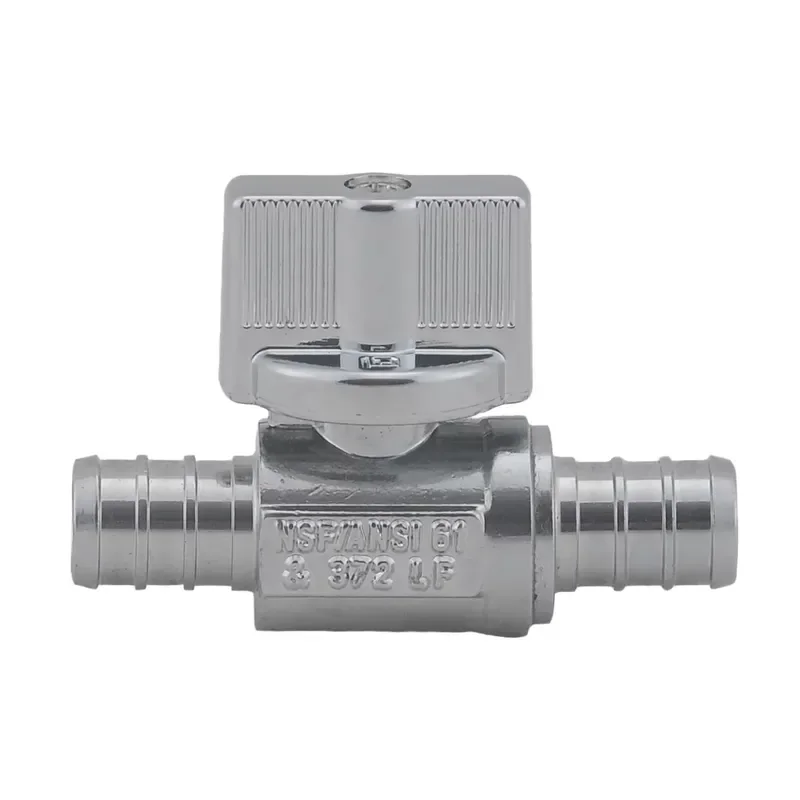 1/4 Turn 1/2 in PEX X 1/2 in PEX Straight Valve Lead-Free Brass CUPC Certified Chrome-Plated Faucet for Basin Bidet