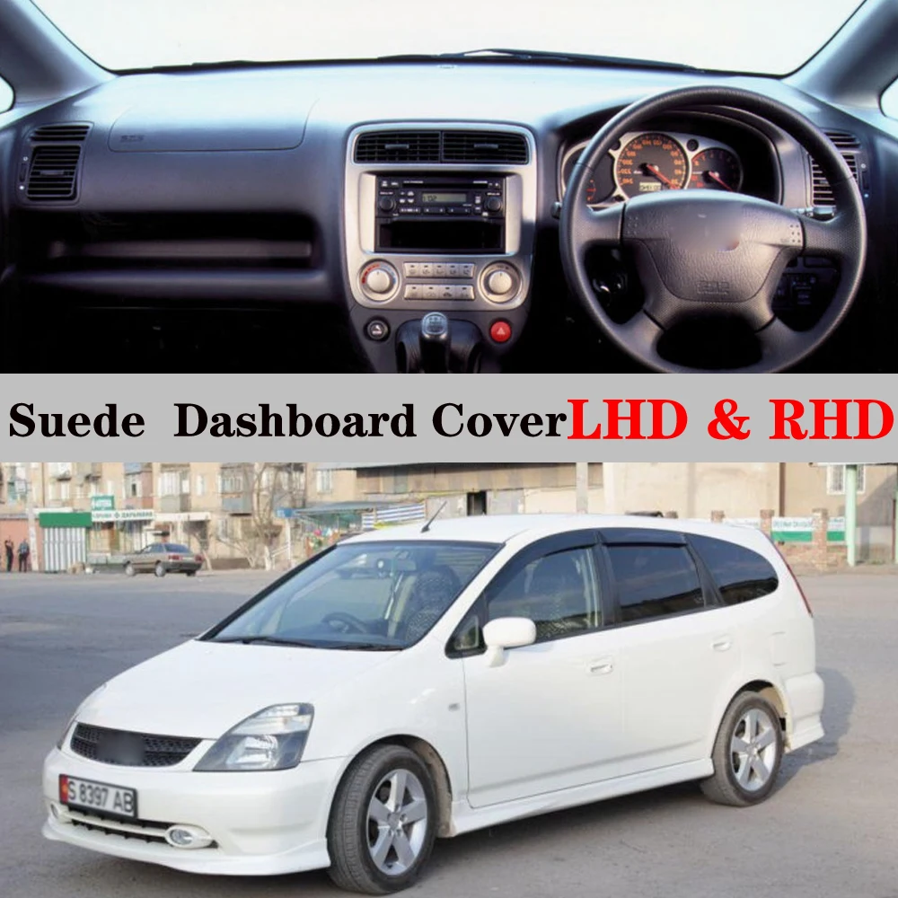 Suede Leather Dashmat Dashboard Cover Pad Dash Mat Carpet Car Accessories For Honda STREAM G1 RN1 RN2 RN3 RN4 RN5 2000 2001-2006