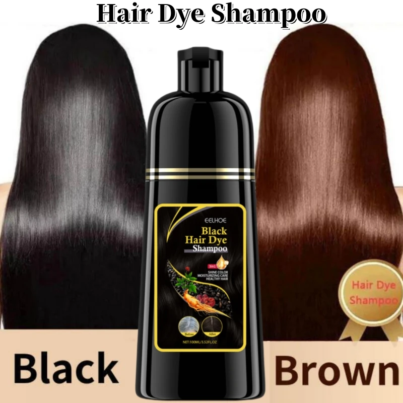 

100ml Natural Herbal Hair Dye Shampoo 3 in 1 Hair Color Shampoo for Gary Hair Dark Brown Black And Women Men Grey Coverage 2024