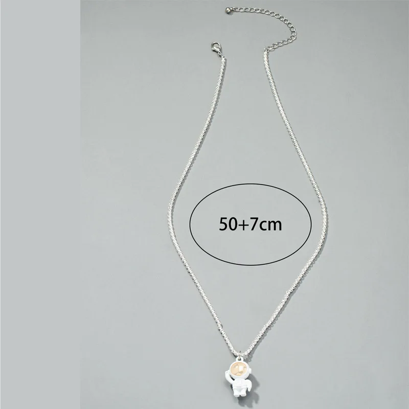 

mat Astronaut Nelace Choker Hip Hop Sle Pendant Accory Faionable Jewelry Alloy Embedded Artificial Gemstone