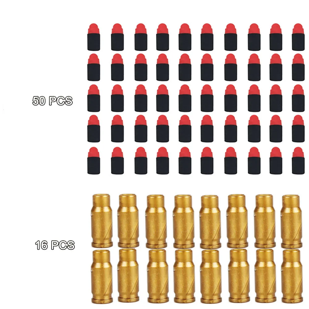 50PCS Soft Foam Bullets & 16 Shells For Glock Toy Guns Colt Desert Eagle Pistol Bullet Safe Toys