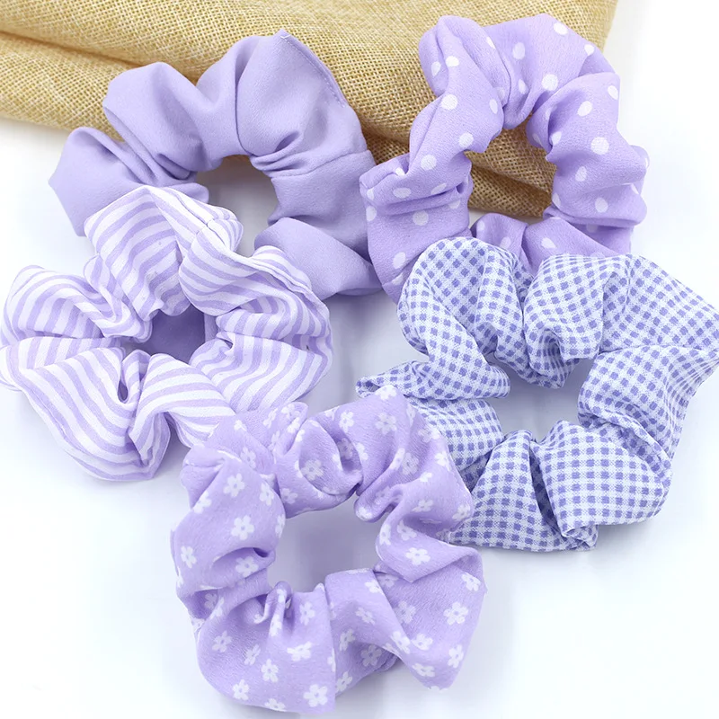 

5PCS print Hair Accessories For Girl Hair Scrunchies Hair Bands Scrunchy Hair Ties Ropes Ponytail Holder for Women or Girls