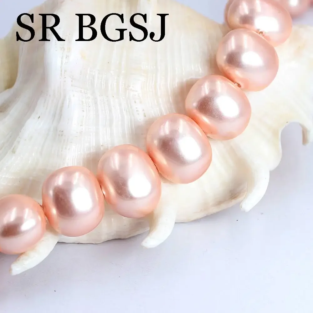 15x12mm Egg Shape Rose Pink Natural Shell Pearl Jewelry DIY Findings Spacer Beads Strand 15\