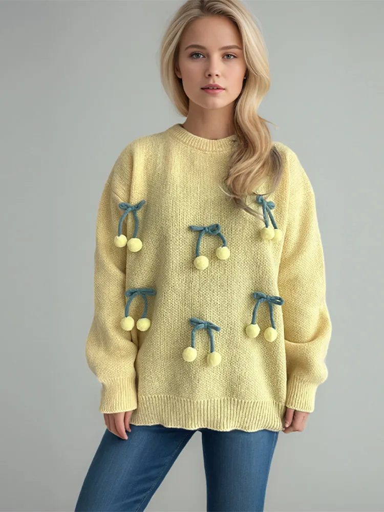 

Элегантные женские пуловеры вишневого цвета, шикарные вязаные свитера с круглым вырезом в стиле пэчворк, женские свитера с длинными рукавами, осень-зима 202, женская уличная одежда